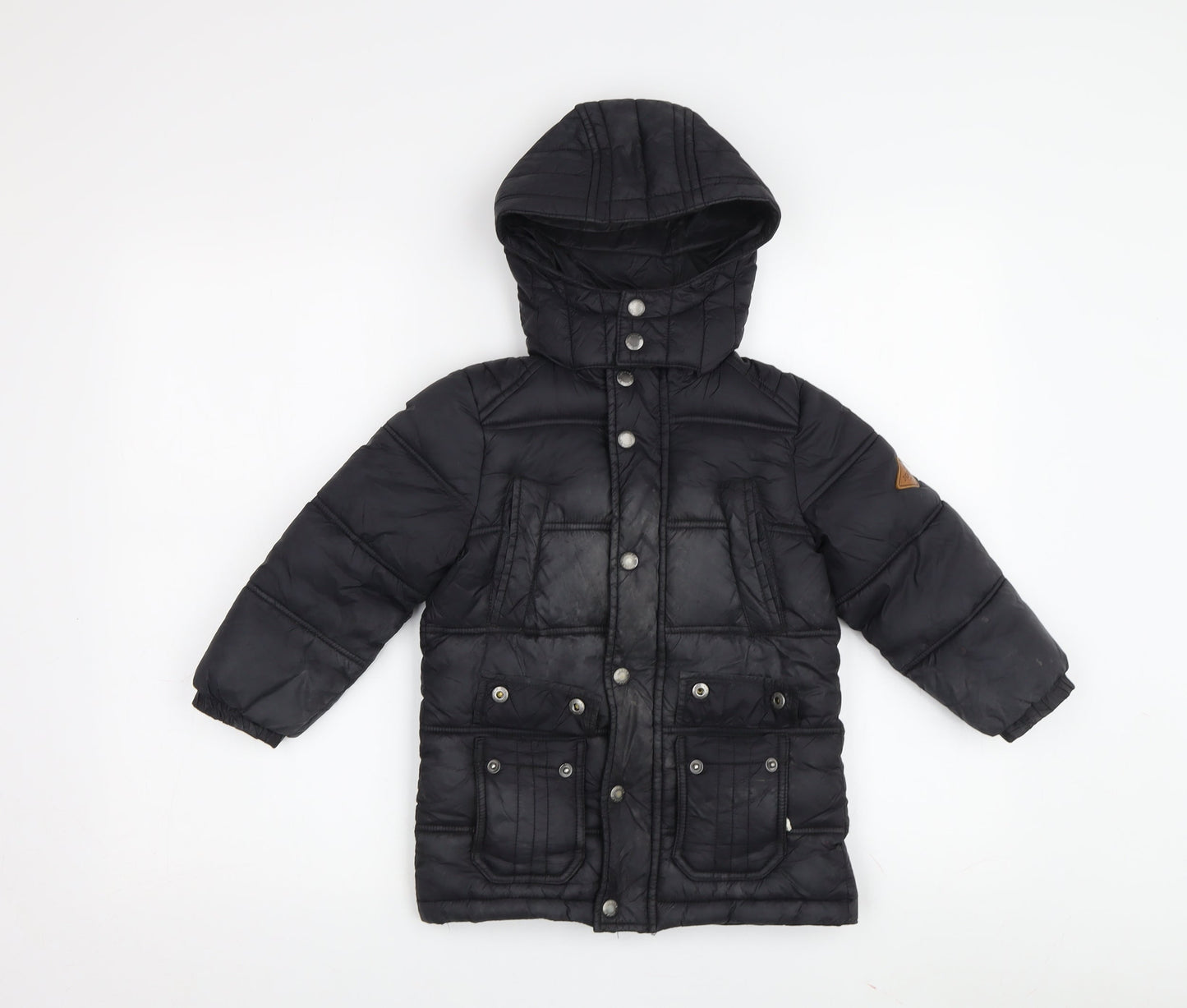 Joules Boys Black Hooded Puffer Jacket 5 Years