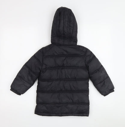 Joules Boys Black Hooded Puffer Jacket 5 Years