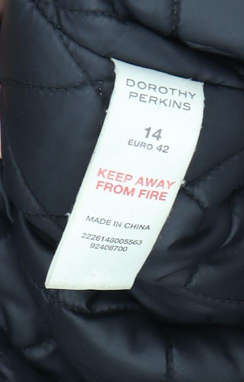 Womens UK Size 14 Dorothy Perkins Black Parka Coat