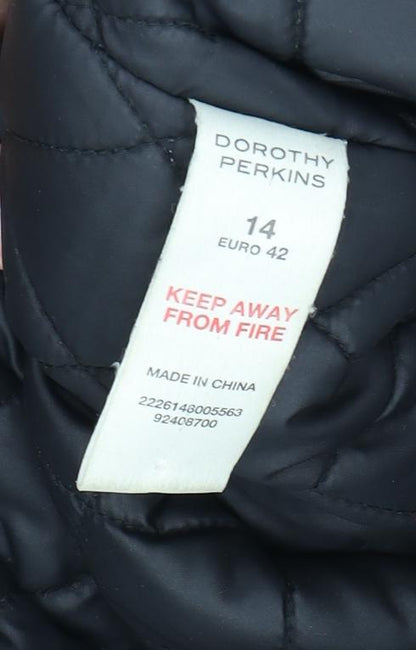 Womens UK Size 14 Dorothy Perkins Black Parka Coat