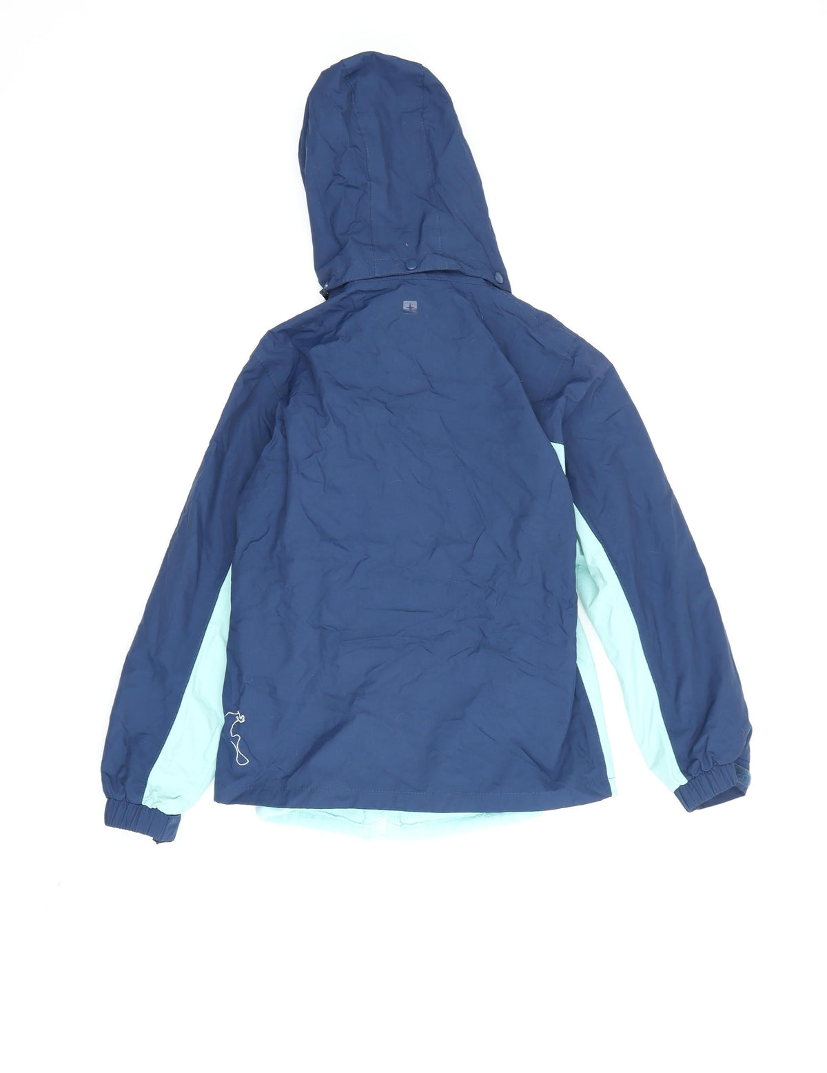 Back view of Mountain Warehouse boys’ blue parka jacket 9-10 years