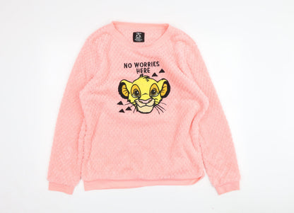 Womens UK Size M Disney Pink Pullover Sweatshirt