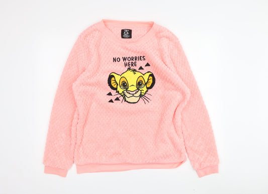Womens UK Size M Disney Pink Pullover Sweatshirt