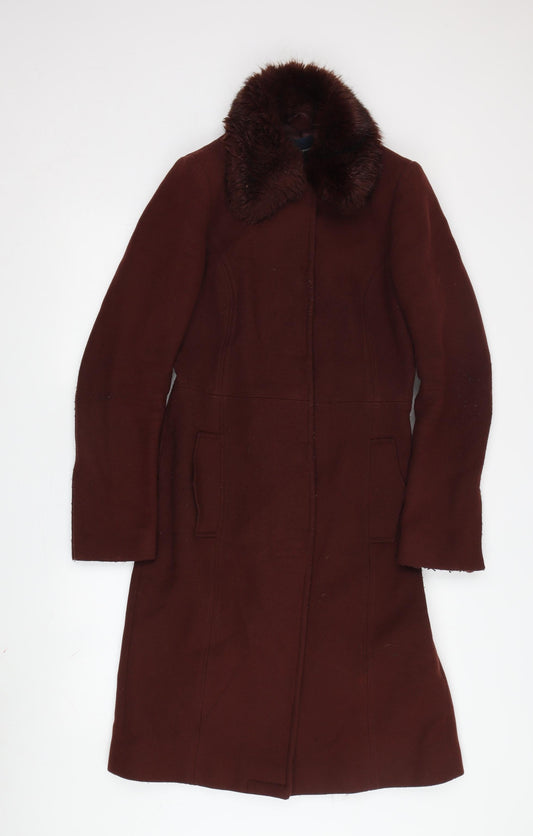 French Connection Women's Brown Wool Overcoat Size 12