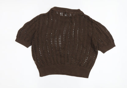 Womens UK Size S Motel Brown Pullover Jumper