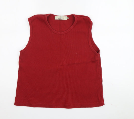 Womens UK Size M Cotton Traders Red Basic Tank