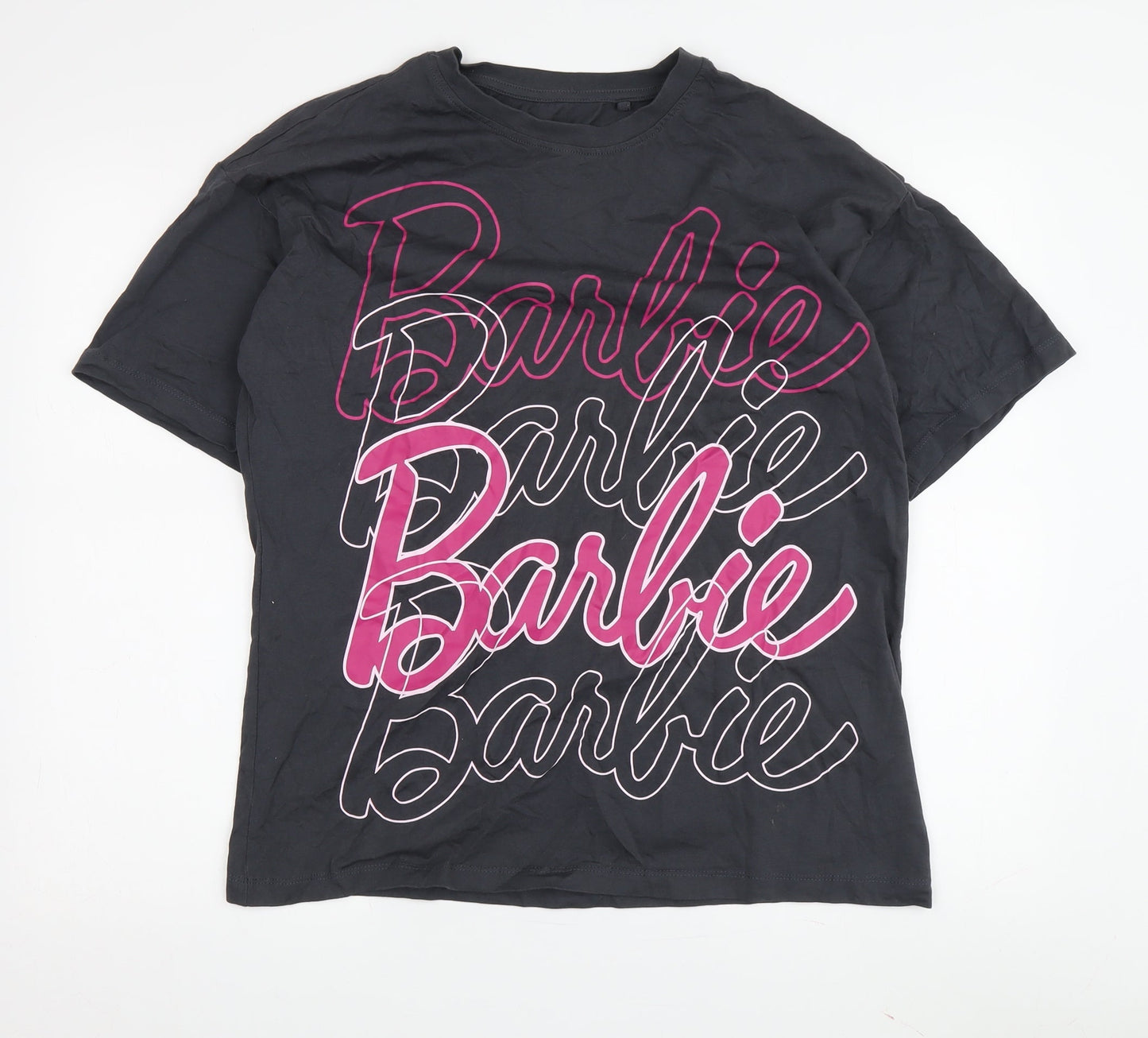 Barbie Women's Black T-Shirt, Size S, Casual Cartoon Style