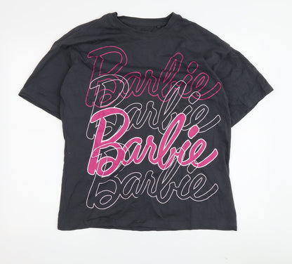 Barbie Women's Black T-Shirt, Size S, Casual Cartoon Style