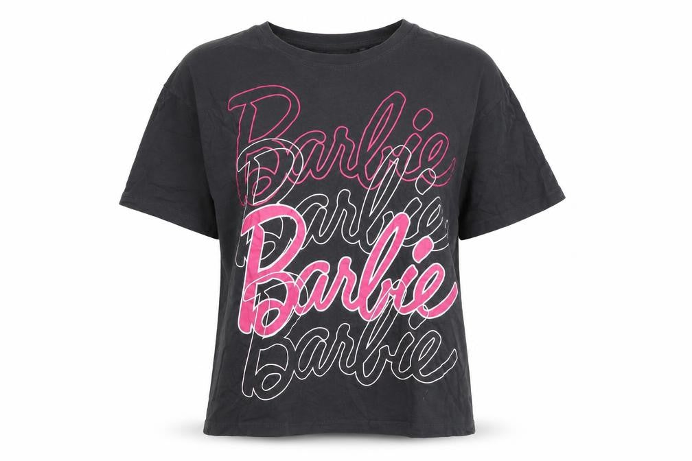 Womens UK Size S Barbie Black Basic T-Shirt