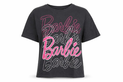 Womens UK Size S Barbie Black Basic T-Shirt