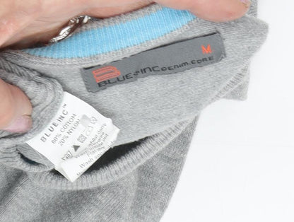 Blue Inc Men's Grey V-Neck Pullover Jumper - M