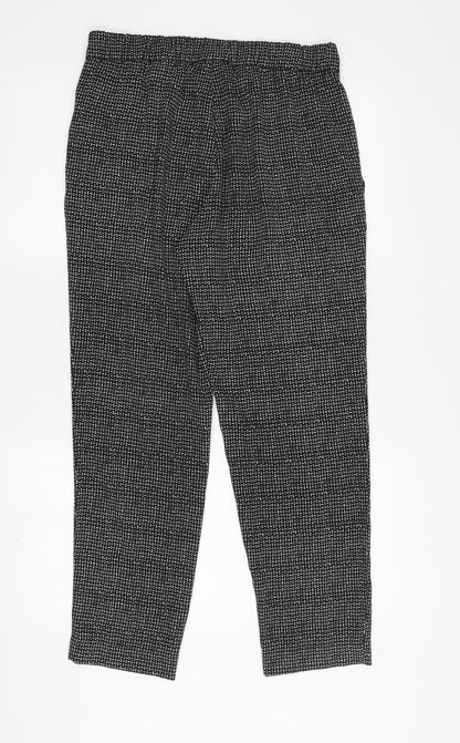 Womens UK Size 8 H&M Regular Fit Cropped Black Trousers