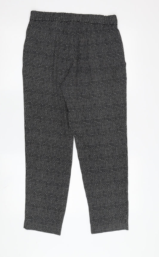 Womens UK Size 8 H&M Regular Fit Cropped Black Trousers