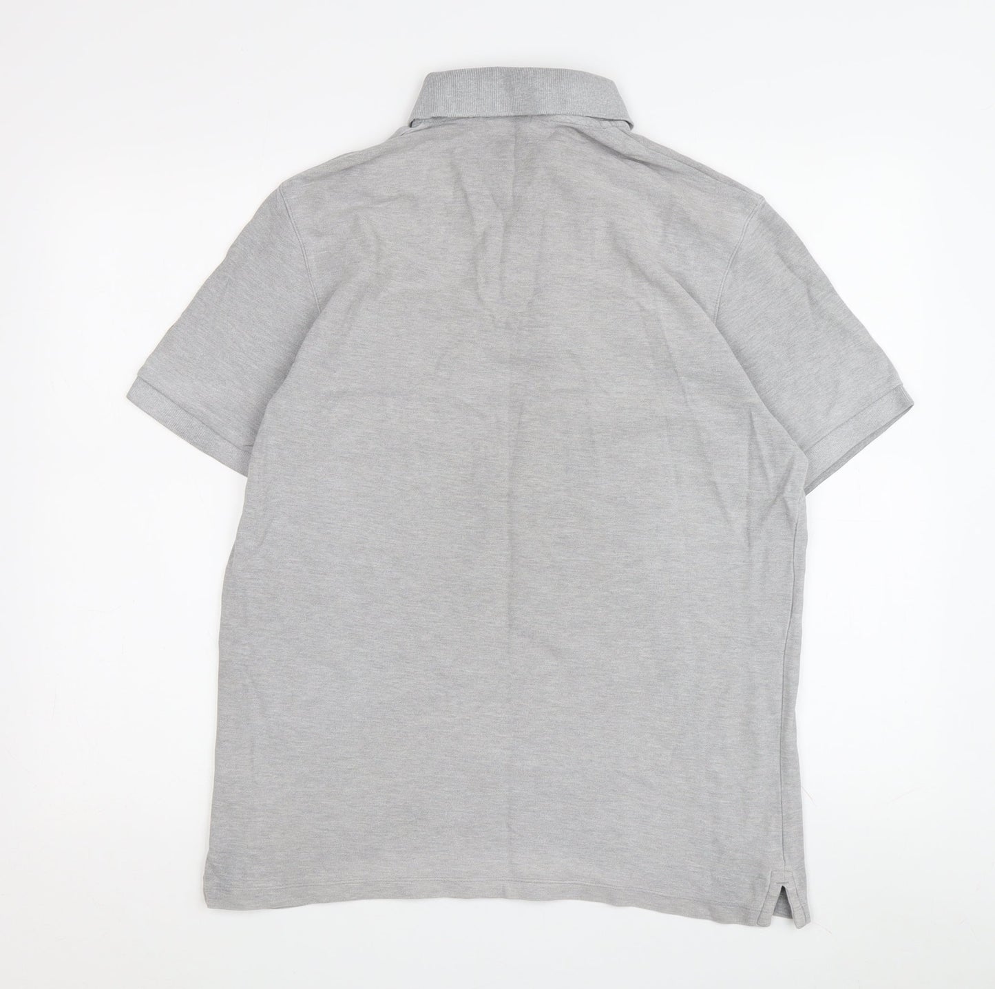 Marks & Spencer Men's Grey Polo, Medium, Short Sleeve