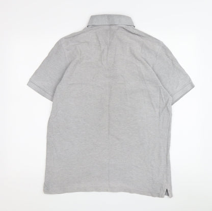 Marks & Spencer Men's Grey Polo, Medium, Short Sleeve