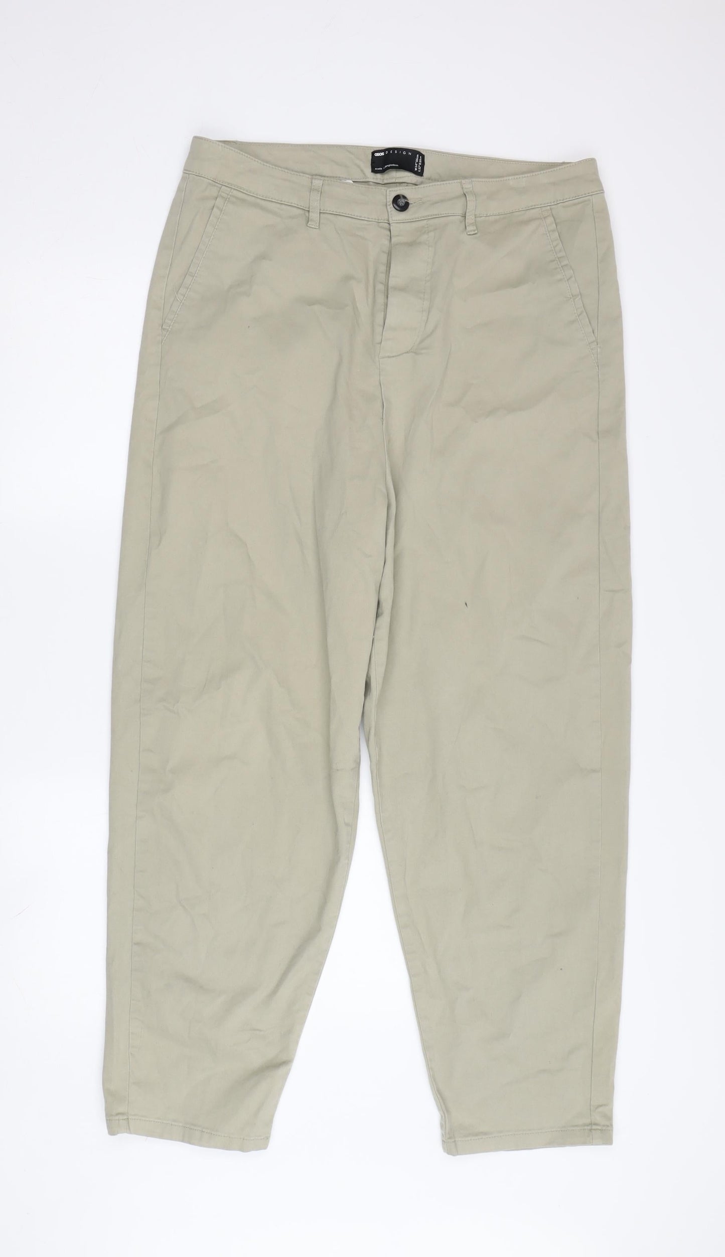 Mens UK Size L ASOS Design Regular Fit Chino Beige Trousers