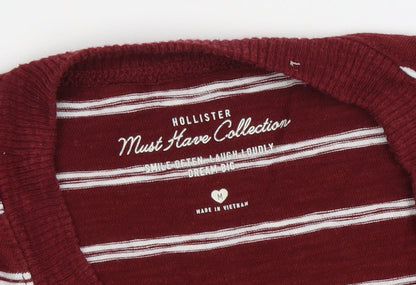 Womens UK Size M Hollister Red Basic T-Shirt