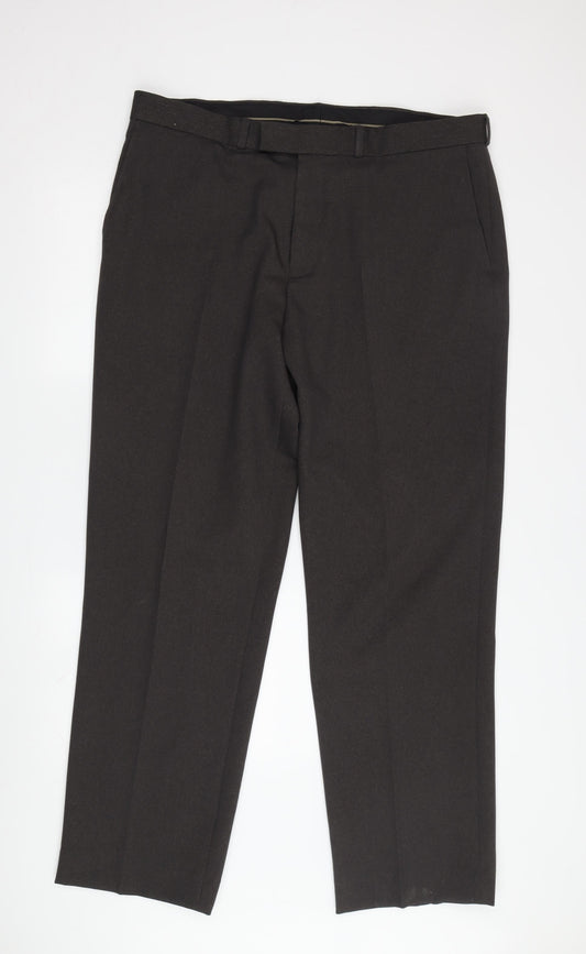 Greenwoods Men's Black Dress Pants Regular Fit 38