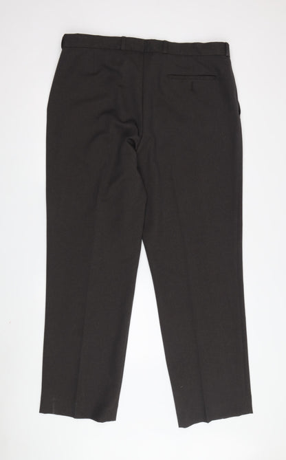 Greenwoods Men's Black Dress Pants Regular Fit 38