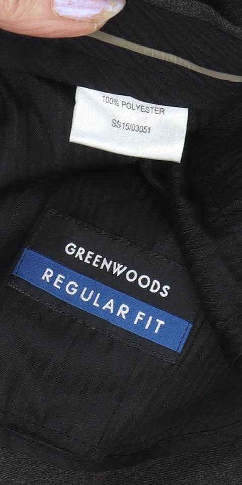 Greenwoods Men's Black Dress Pants Regular Fit 38