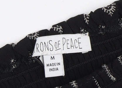Irons of Peace Women's Black Puff Sleeve Blouse M