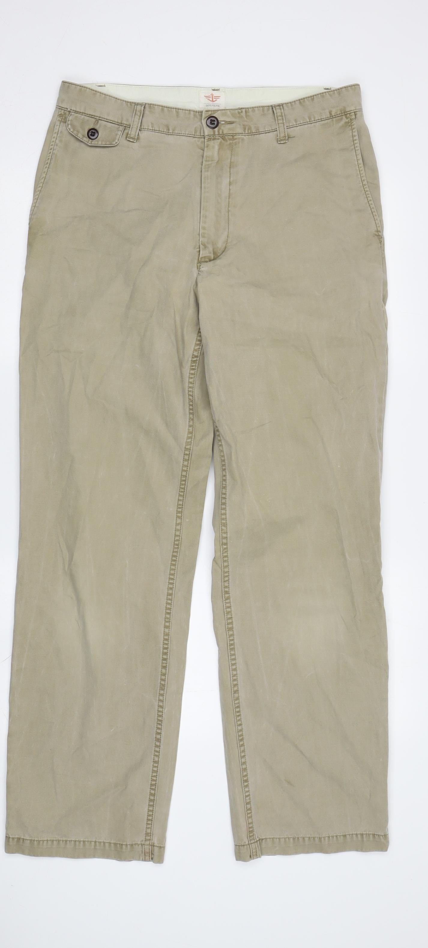 Dockers Men's Beige Chino Trousers, Size 32, Casual