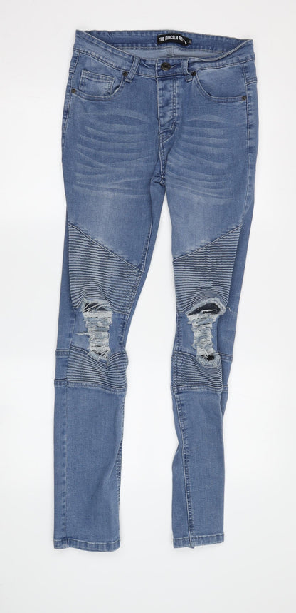 Mens UK Size 30 The Rockn Rev Slim Fit Skinny Blue Jeans
