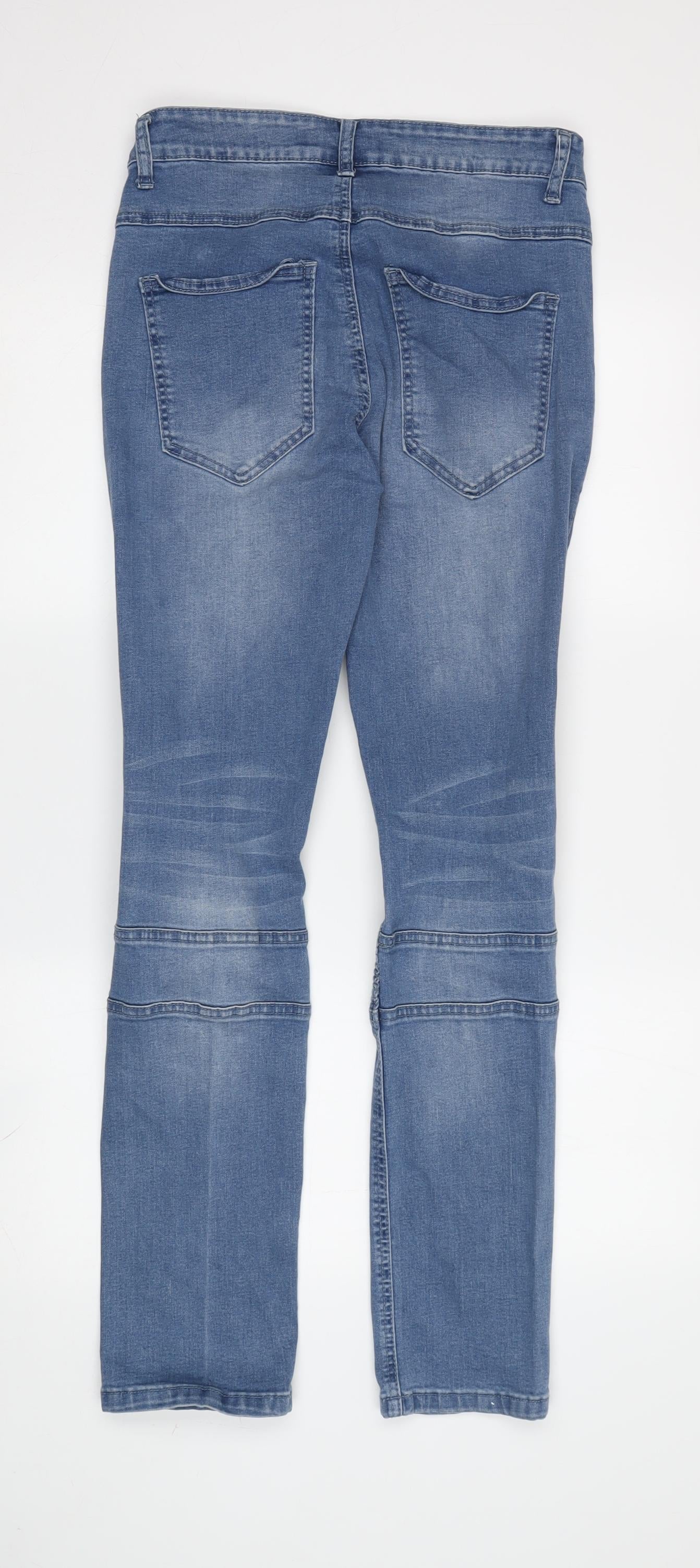 Mens UK Size 30 The Rockn Rev Slim Fit Skinny Blue Jeans