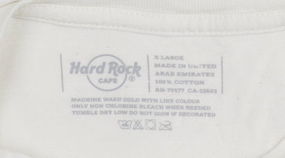 Unisex Adults UK Size XL Hard Rock Cafe White Basic T-Shirt