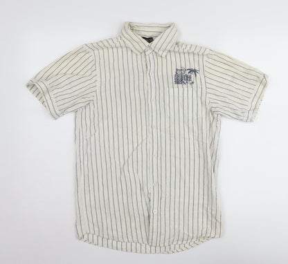 Urban Outlaws Boys White Stripe Button-Up Shirt 14-15 Years