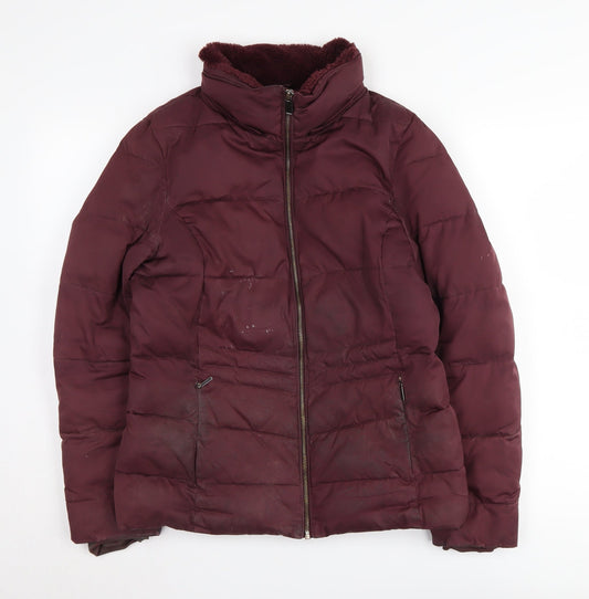 Womens UK Size 8 Marks and Spencer Red Puffer Jacket