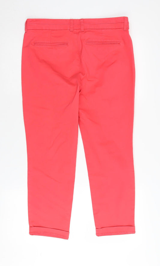 Womens UK Size 12 Gap Regular Fit Khakis Red Trousers