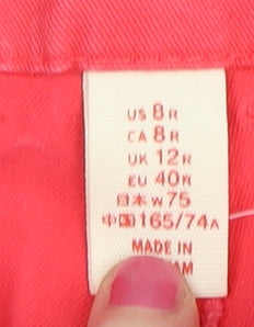 Womens UK Size 12 Gap Regular Fit Khakis Red Trousers