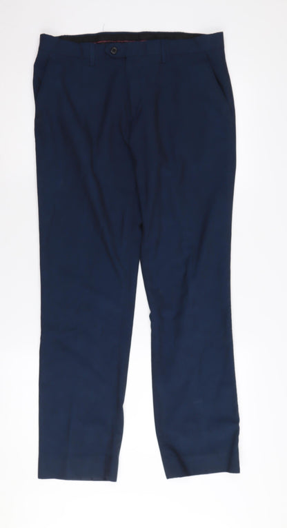 Next Men's Blue Dress Pants Size 34 Regular Fit
