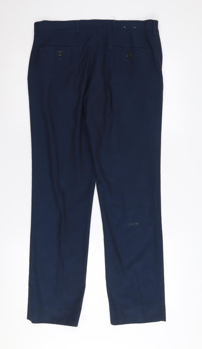 Next Men's Blue Dress Pants Size 34 Regular Fit