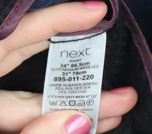 Next Men's Blue Dress Pants Size 34 Regular Fit