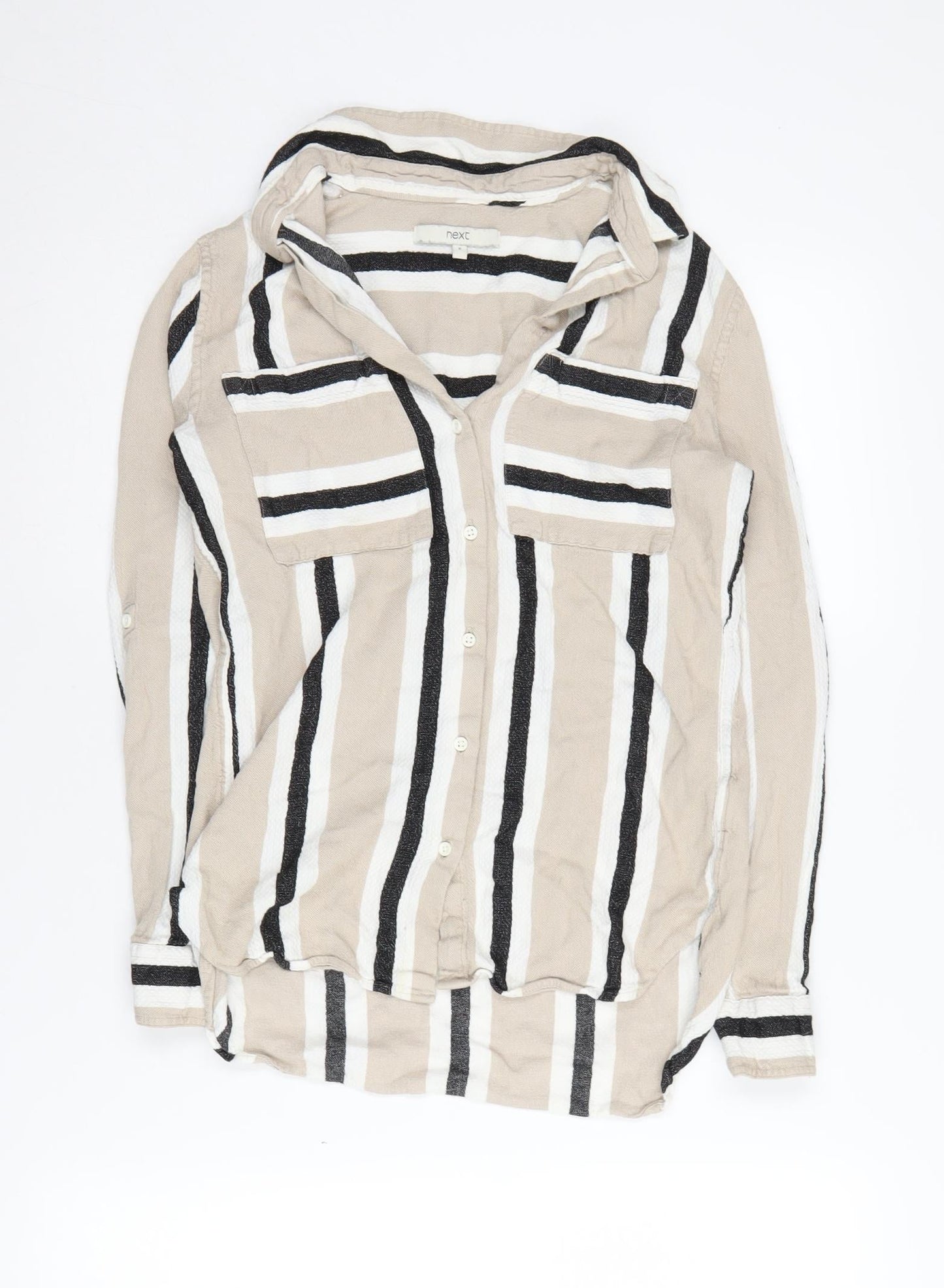 Womens UK Size 6 NEXT Beige Basic Button-Up