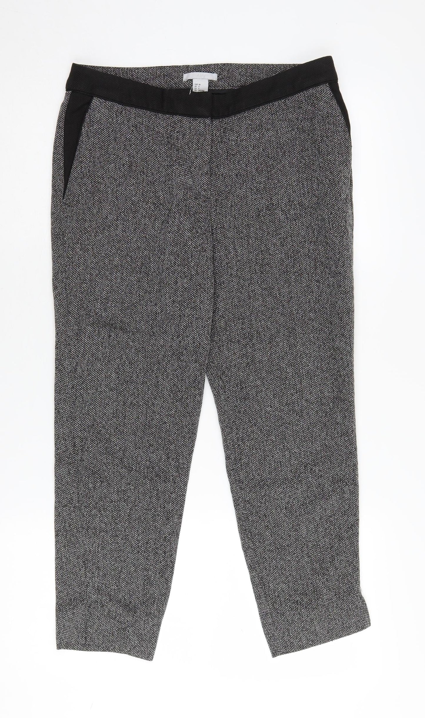 Womens UK Size 8 H&M Regular Fit Dress Pants Black Trousers