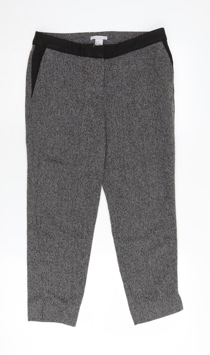 Womens UK Size 8 H&M Regular Fit Dress Pants Black Trousers