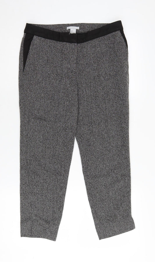 Womens UK Size 8 H&M Regular Fit Dress Pants Black Trousers