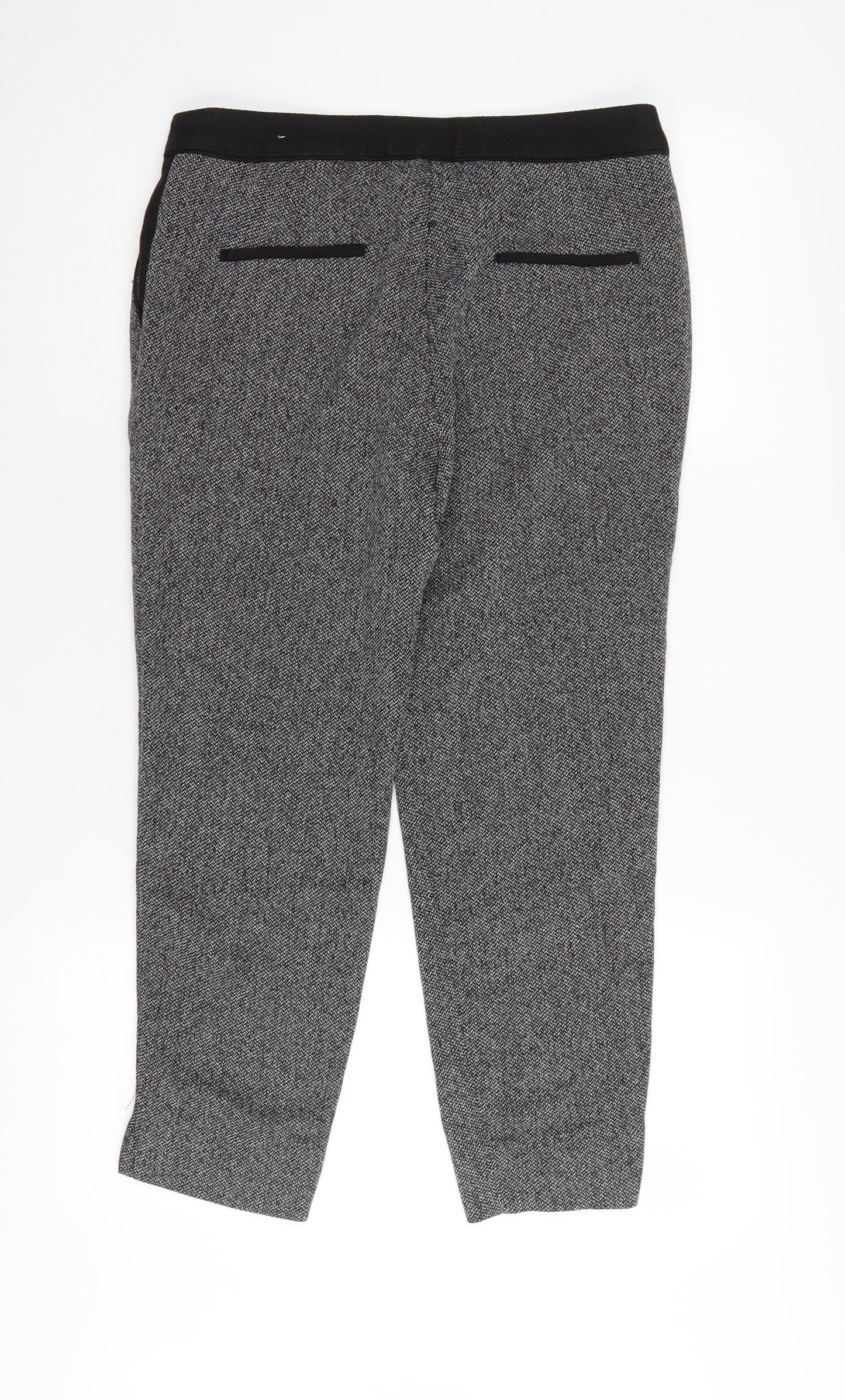Womens UK Size 8 H&M Regular Fit Dress Pants Black Trousers
