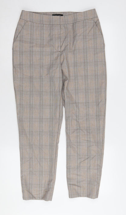 New Look Beige Check Chino Trousers - Size 10, Autumn Style