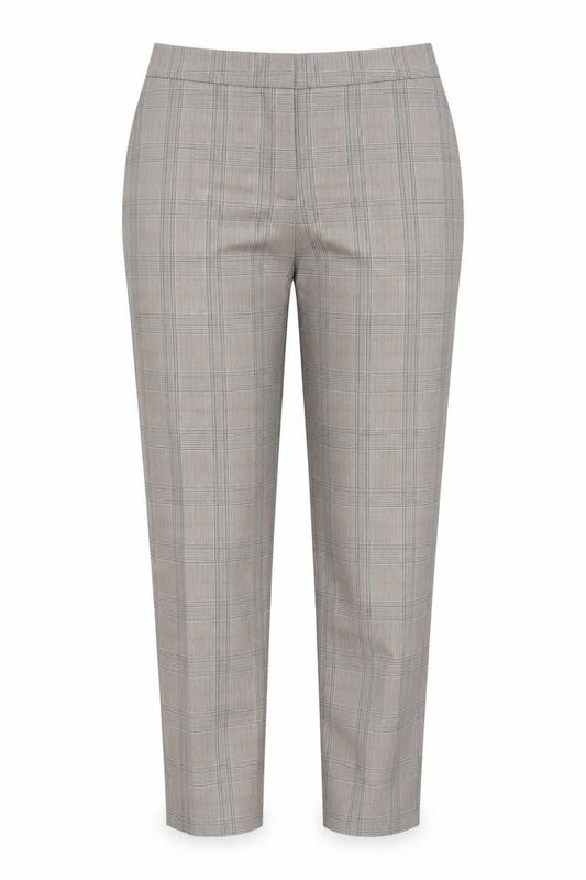 Front view of New Look Beige Check Chino Trousers -, size 10, Autumn Style