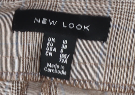 New Look Beige Check Chino Trousers - Size 10, Autumn Style
