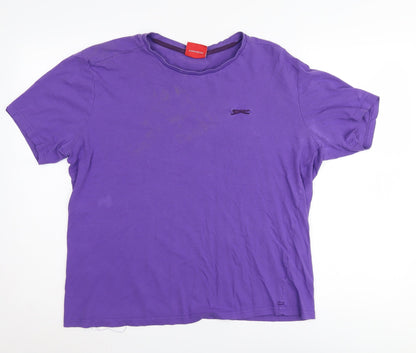 Slazenger Men’s Purple T-Shirt, L, Crew Neck, Short Sleeve