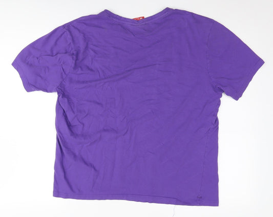 Slazenger Men’s Purple T-Shirt, L, Crew Neck, Short Sleeve