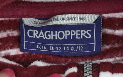 Craghoppers Women's Red Striped Sweatshirt Size 16