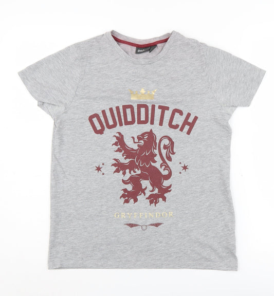 Unisex Adults UK Size M Harry Potter Grey Basic T-Shirt