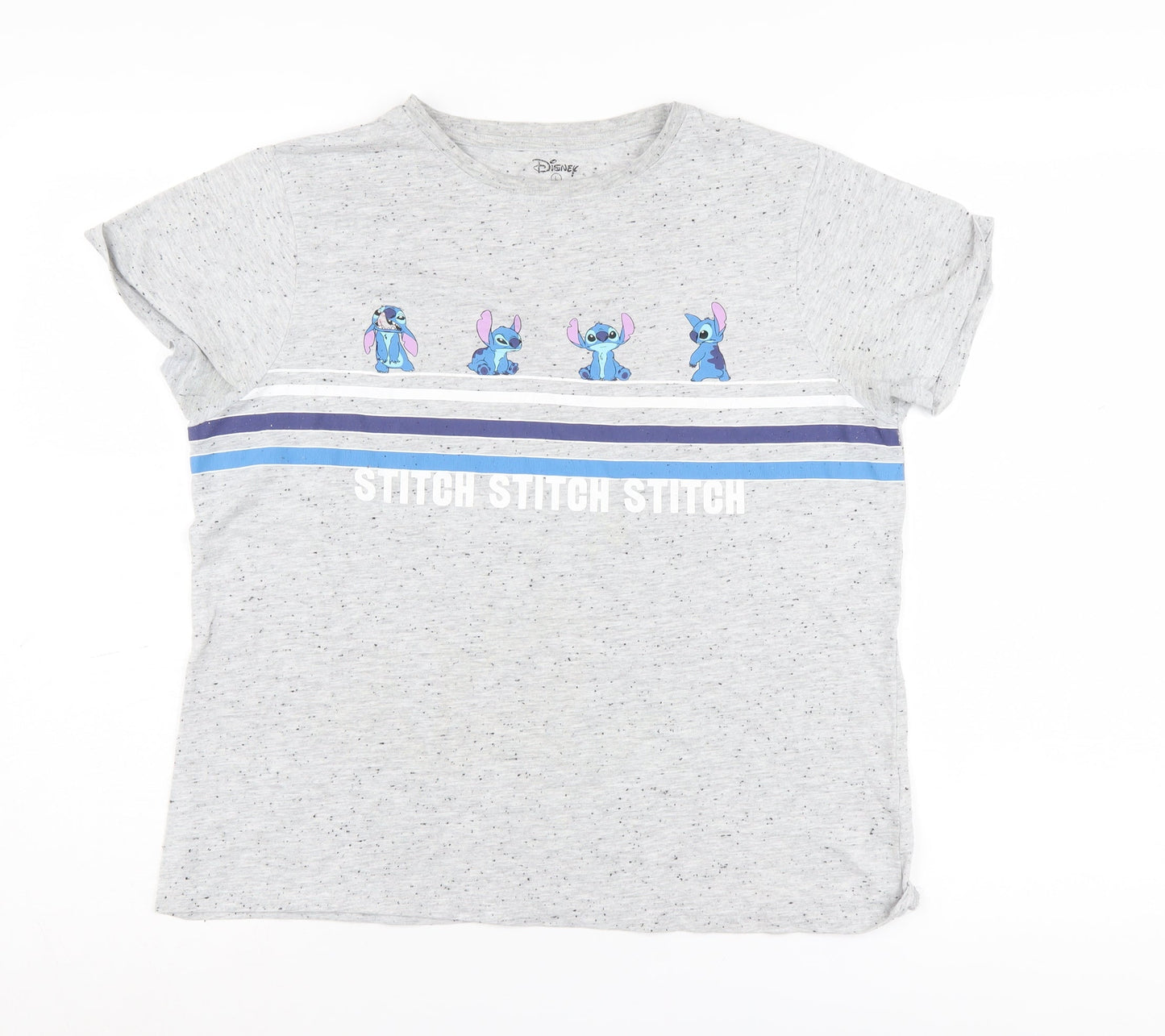 Womens UK Size L Disney Grey Basic T-Shirt