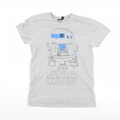 Star Wars Grey Men's T-Shirt, Size S, R2D2 Graphic